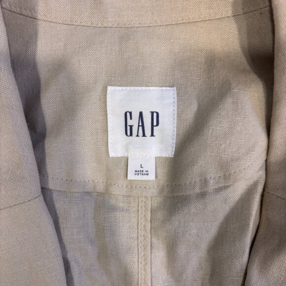 GAP Womens Large Relaxed Linen Blend Blazer Lightweight Casual Work Jacket - Picture 6 of 12